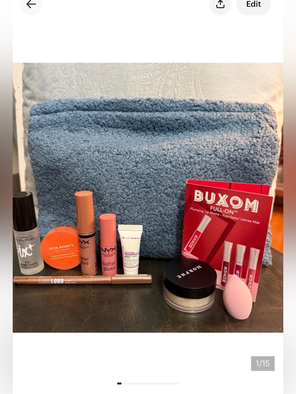 New 10 piece Makeup products (lipstick,primer & spray setter, Makeup bag & more)